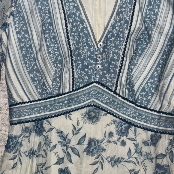 Anita Dongre aviva Floral Blue and White Dress - Picture 7 of 10